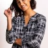 Roman Black Textured Check Print Top -Roman Sales Shop unnamed file 7099