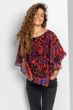 Roman Red Abstract Butterfly Print Overlay Top 11 Roman Red Abstract Butterfly Print Overlay Top -Roman Sales Shop unnamed file 7117