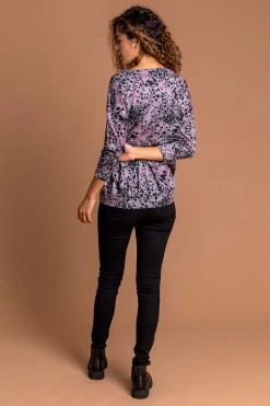 Roman Pink Animal Print Embellished Blouson Top 8 Roman Pink Animal Print Embellished Blouson Top -Roman Sales Shop unnamed file 7121