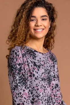 Roman Pink Animal Print Embellished Blouson Top 11 Roman Pink Animal Print Embellished Blouson Top -Roman Sales Shop unnamed file 7124