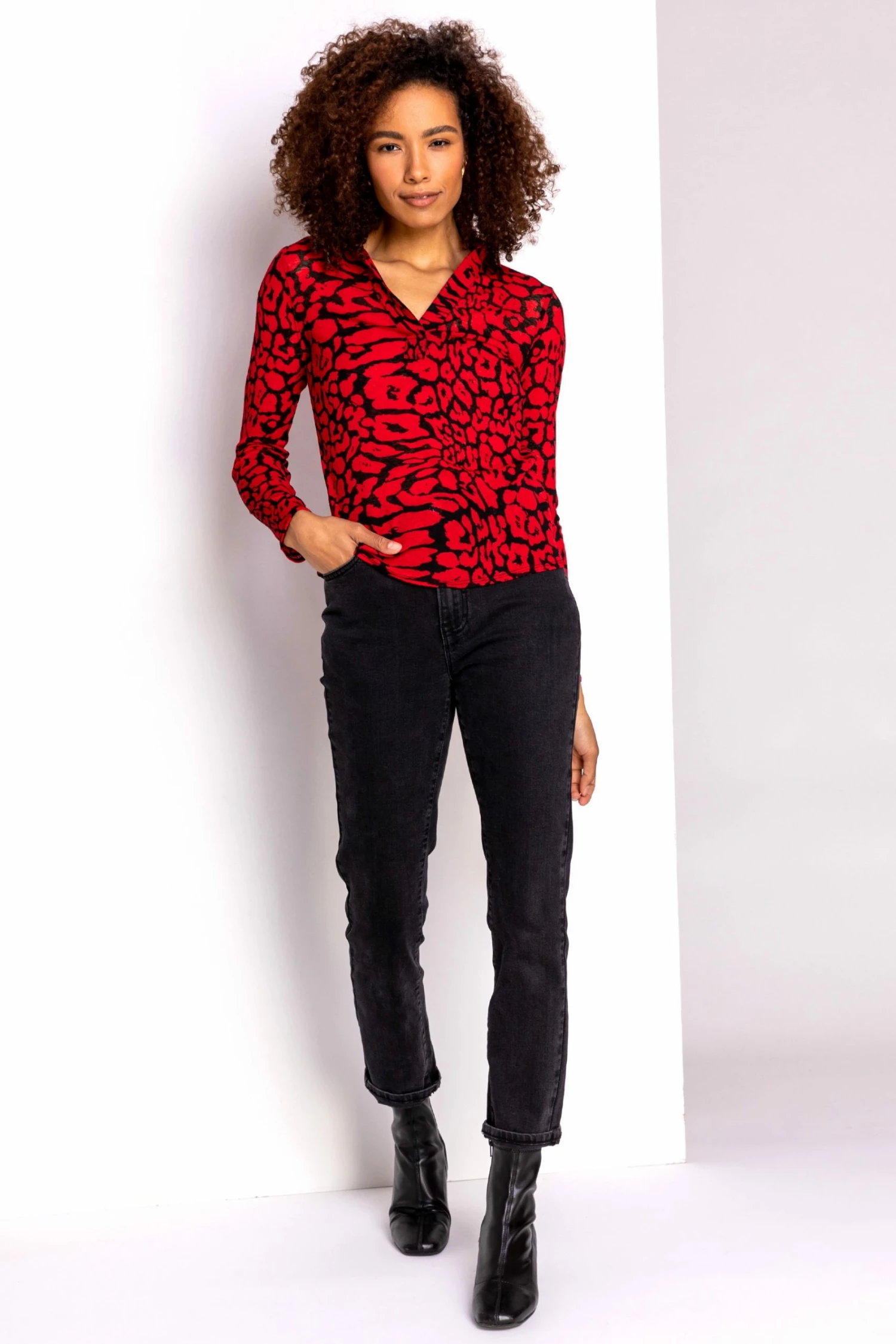 Roman Red Animal Print Long Sleeve Top 5 Roman Red Animal Print Long Sleeve Top - Image 3