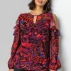 Roman Red Abstract Butterfly Print Blouse 2 Roman Red Abstract Butterfly Print Blouse -Roman Sales Shop unnamed file 7141