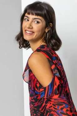 Roman Red Abstract Butterfly Print Blouse 10 Roman Red Abstract Butterfly Print Blouse -Roman Sales Shop unnamed file 7144