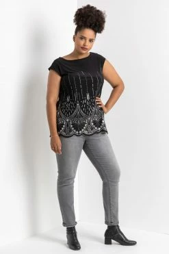 Roman Silver Curve Art Deco Glitter Print Top 11 Roman Silver Curve Art Deco Glitter Print Top -Roman Sales Shop unnamed file 7159