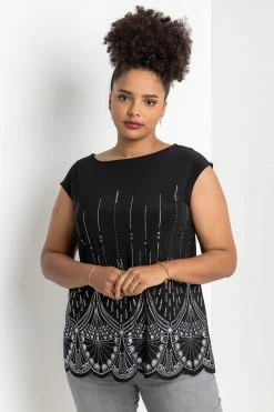 Roman Silver Curve Art Deco Glitter Print Top 13 Roman Silver Curve Art Deco Glitter Print Top -Roman Sales Shop unnamed file 7161