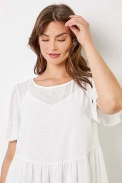 Roman White Curve Check Texture Tiered Top 11 Roman White Curve Check Texture Tiered Top -Roman Sales Shop unnamed file 7173