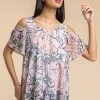 Roman Pink Linear Floral Print Cold Shoulder Top 1 Roman Pink Linear Floral Print Cold Shoulder Top -Roman Sales Shop unnamed file 7176