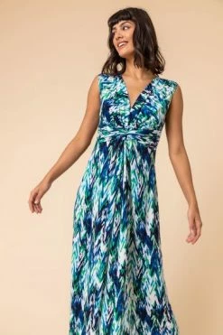 Roman Blue Abstract Print Twist Front Maxi Dress 13 Roman Blue Abstract Print Twist Front Maxi Dress -Roman Sales Shop unnamed file 72