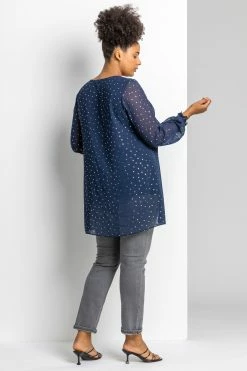 Roman Navy Curve Foil Spot Print Split Front Top 9 Roman Navy Curve Foil Spot Print Split Front Top -Roman Sales Shop unnamed file 7212