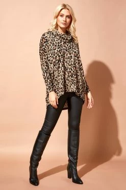 Roman Brown Animal Print Cowl Neck Top 9 Roman Brown Animal Print Cowl Neck Top -Roman Sales Shop unnamed file 7219