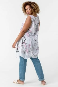 Roman White Curve Floral Pin Tuck Layered Blouse 8 Roman White Curve Floral Pin Tuck Layered Blouse -Roman Sales Shop unnamed file 7228