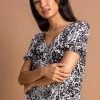 Roman Black Floral Print Gathered Detail Top -Roman Sales Shop unnamed file 7232
