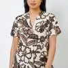 Roman Brown & White Petite Floral Print Notch Neck Top -Roman Sales Shop unnamed file 7242