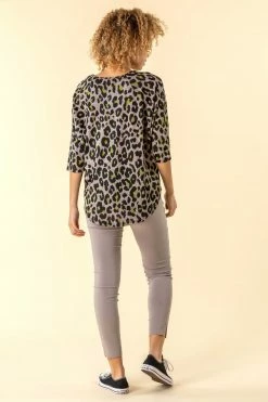 Roman Lime Contrast Animal Print Top 9 Roman Lime Contrast Animal Print Top -Roman Sales Shop unnamed file 7254