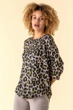 Roman Lime Contrast Animal Print Top 10 Roman Lime Contrast Animal Print Top -Roman Sales Shop unnamed file 7255