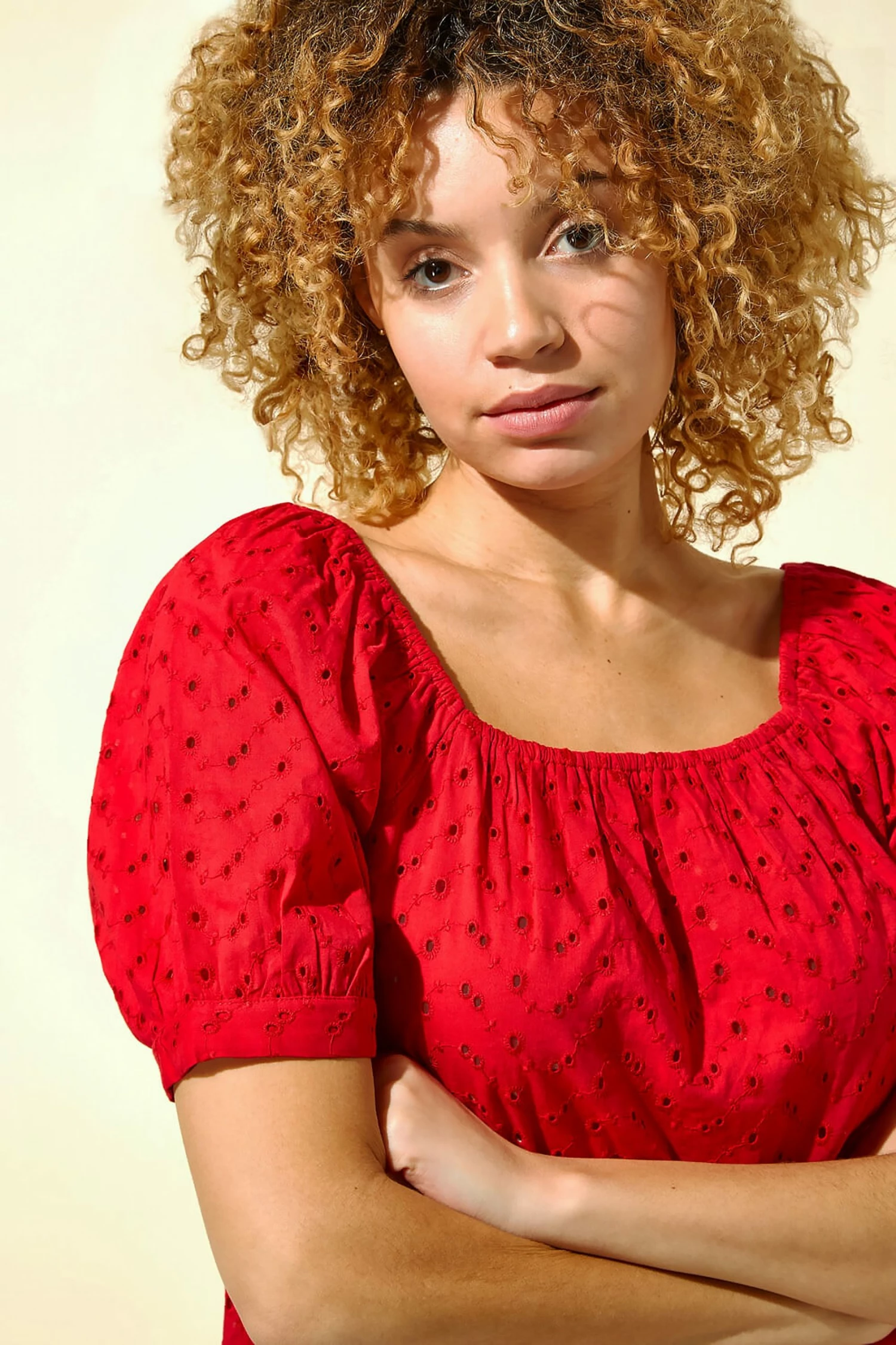 Roman Red Broderie Square Neck Top 6 Roman Red Broderie Square Neck Top - Image 4