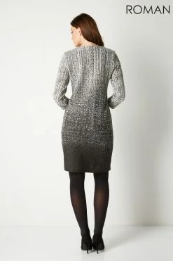 Roman Black Originals Ombre Textured Shift Dress -Roman Sales Shop unnamed file 728