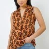 Roman Brown Petite Animal Print Shirt Collar Top 2 Roman Brown Petite Animal Print Shirt Collar Top -Roman Sales Shop unnamed file 7291