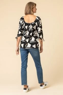 Roman Black Geo Print Square Neck Top 8 Roman Black Geo Print Square Neck Top -Roman Sales Shop unnamed file 7297