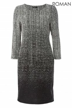 Roman Black Originals Ombre Textured Shift Dress -Roman Sales Shop unnamed file 730