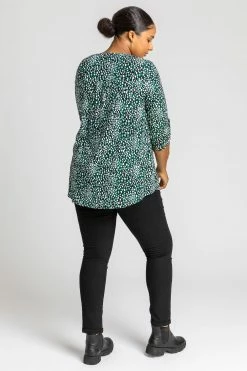 Roman Green Curve Abstract Spot Print Top 8 Roman Green Curve Abstract Spot Print Top -Roman Sales Shop unnamed file 7302