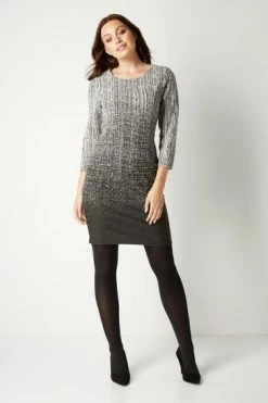 Roman Black Originals Ombre Textured Shift Dress -Roman Sales Shop unnamed file 731