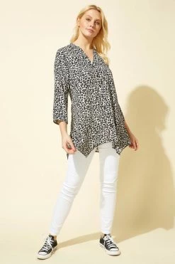 Roman Light Grey Hanky Hem Animal Print Shirt 8 Roman Light Grey Hanky Hem Animal Print Shirt -Roman Sales Shop unnamed file 7319