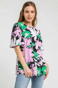 Roman Black Petite Floral Print Angel Sleeve Top 11 Roman Black Petite Floral Print Angel Sleeve Top -Roman Sales Shop unnamed file 7326