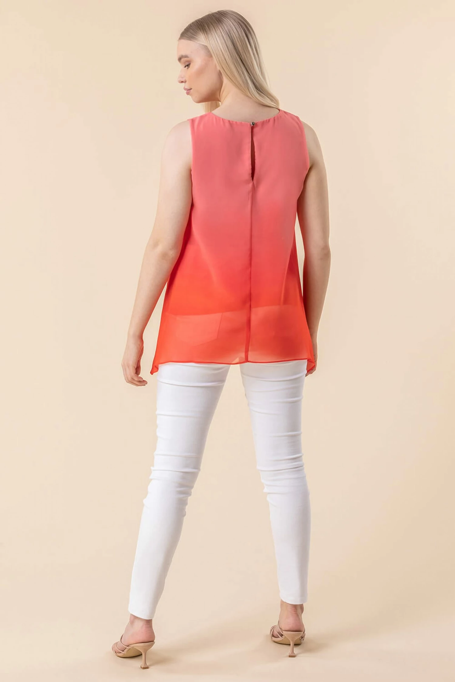 Roman Pink Ombre Print Overlay Top 4 Roman Pink Ombre Print Overlay Top - Image 2