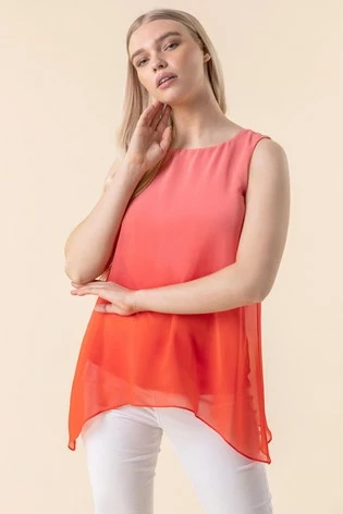 Roman Pink Ombre Print Overlay Top 7 Roman Pink Ombre Print Overlay Top - Image 5