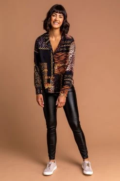 Roman Black Animal Chain Print Blouse 9 Roman Black Animal Chain Print Blouse -Roman Sales Shop unnamed file 7363