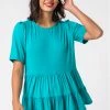 Roman Blue Peplum Hem Tiered Smock Top 2 Roman Blue Peplum Hem Tiered Smock Top -Roman Sales Shop unnamed file 7381