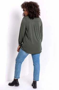 Roman Green Curve Button Detail Long Sleeve Blouse 9 Roman Green Curve Button Detail Long Sleeve Blouse -Roman Sales Shop unnamed file 7405