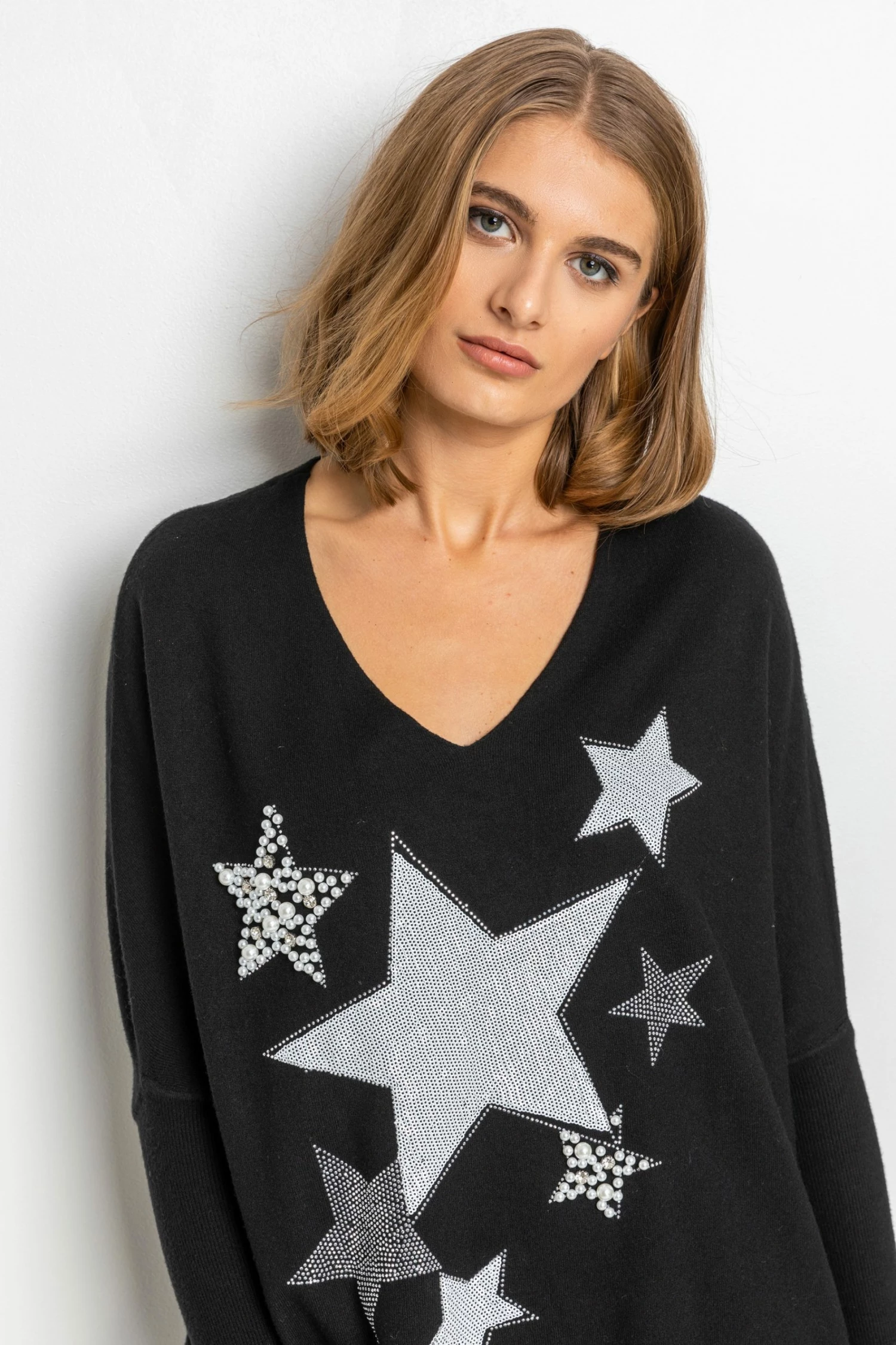 Roman Black Sparkle Star Embellished Comfy Top 6 Roman Black Sparkle Star Embellished Comfy Top - Image 4