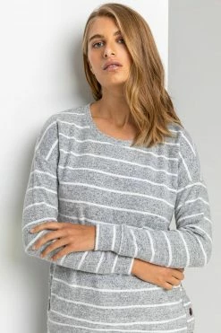 Roman Grey Stripe Print Button Detail Top 12 Roman Grey Stripe Print Button Detail Top -Roman Sales Shop unnamed file 7423