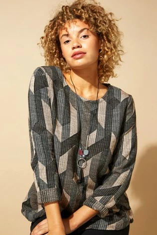 Roman Pink Originals Geometric Aztec Print Necklace Top 7 Roman Pink Originals Geometric Aztec Print Necklace Top - Image 5