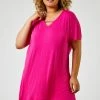Roman Pink Curve Plain Dipped Hem Top 1 Roman Pink Curve Plain Dipped Hem Top -Roman Sales Shop unnamed file 7445