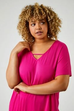 Roman Pink Curve Plain Dipped Hem Top 10 Roman Pink Curve Plain Dipped Hem Top -Roman Sales Shop unnamed file 7448