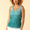 Roman Blue Plisse Ombre V-Neck Vest Top 2 Roman Blue Plisse Ombre V-Neck Vest Top -Roman Sales Shop unnamed file 7455