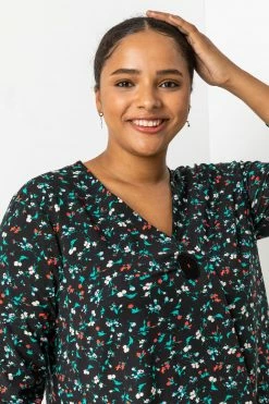 Roman Black Curve Floral Print Button Detail Top 8 Roman Black Curve Floral Print Button Detail Top -Roman Sales Shop unnamed file 7467