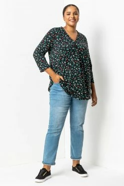 Roman Black Curve Floral Print Button Detail Top 9 Roman Black Curve Floral Print Button Detail Top -Roman Sales Shop unnamed file 7468