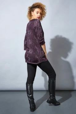 Roman Purple Originals Animal Print Jersey Top With Pockets -Roman Sales Shop unnamed file 7487