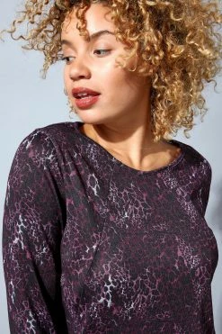 Roman Purple Originals Animal Print Jersey Top With Pockets -Roman Sales Shop unnamed file 7488