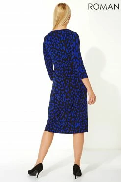 Roman Blue Originals Animal Print Fit And Flare Dress 9 Roman Blue Originals Animal Print Fit And Flare Dress -Roman Sales Shop unnamed file 75