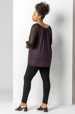 Roman Purple Curve Glitter Pleat Detail Top 12 Roman Purple Curve Glitter Pleat Detail Top -Roman Sales Shop unnamed file 7503