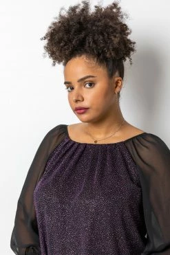 Roman Purple Curve Glitter Pleat Detail Top 13 Roman Purple Curve Glitter Pleat Detail Top -Roman Sales Shop unnamed file 7504