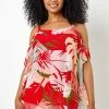 Roman Orange Petite Tropical Print Cold Shoulder Top 1 Roman Orange Petite Tropical Print Cold Shoulder Top -Roman Sales Shop unnamed file 7507