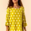Roman Yellow Spot Print 3/4 Sleeve Top -Roman Sales Shop unnamed file 7518
