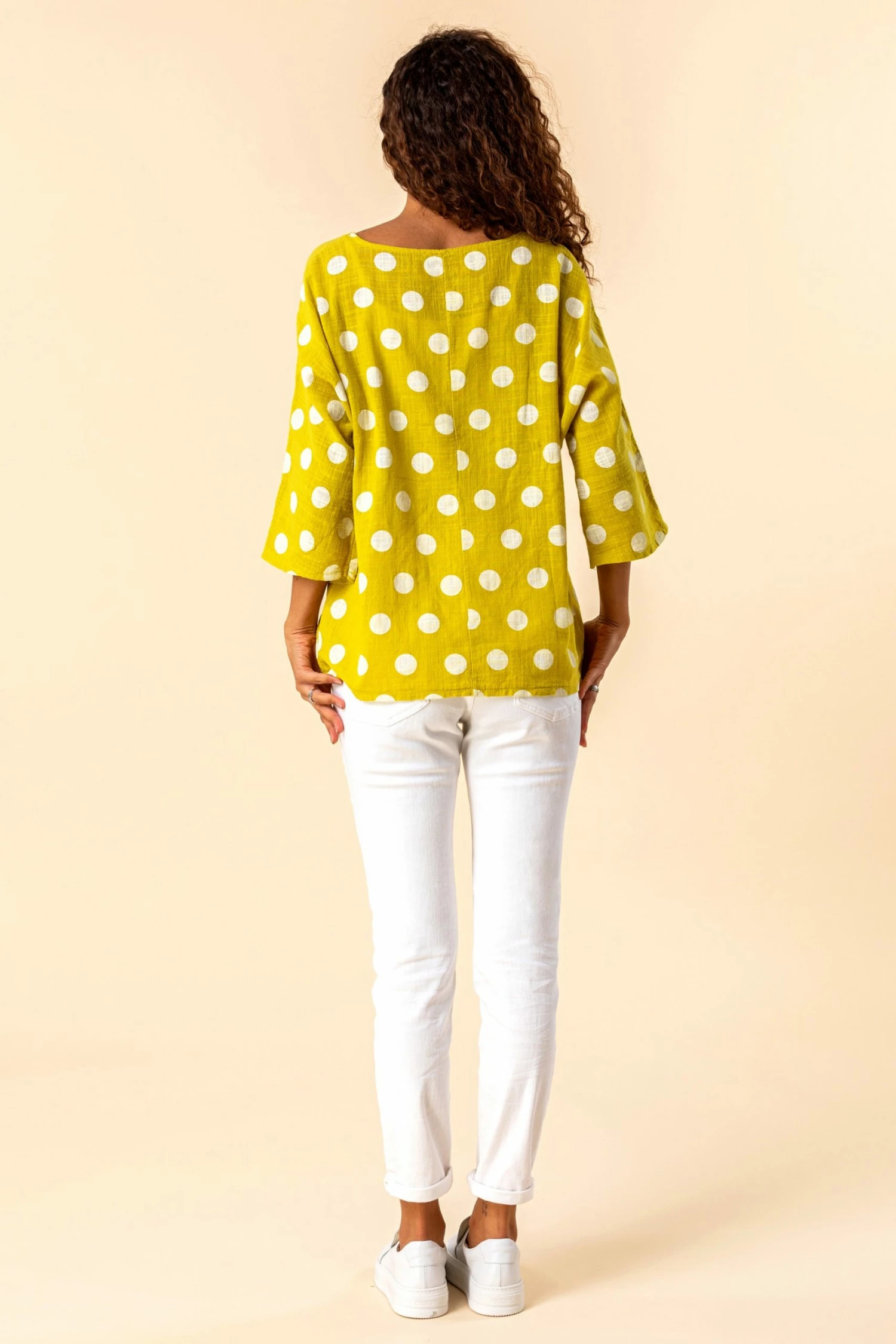 Roman Yellow Spot Print 3/4 Sleeve Top 4 Roman Yellow Spot Print 3/4 Sleeve Top - Image 2