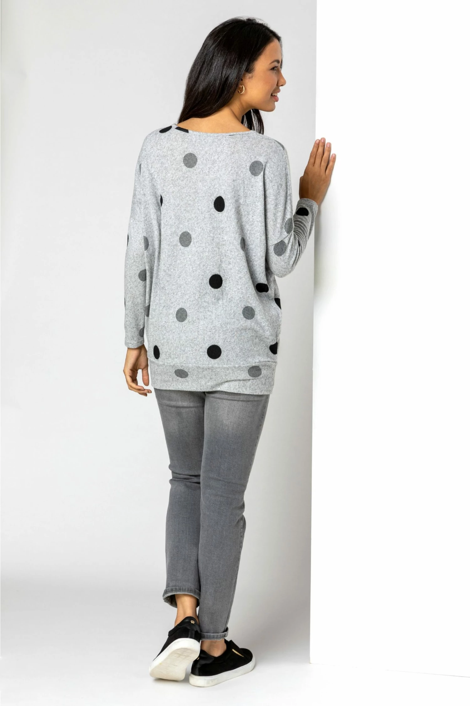 Roman Grey Ditsy Heart Print Square Neck Top 4 Roman Grey Ditsy Heart Print Square Neck Top - Image 2
